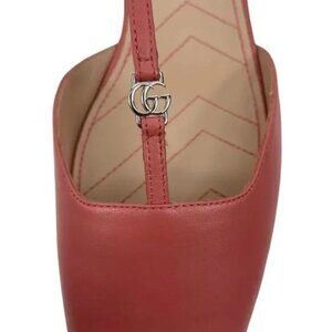 Gucci Sandals Double G Logo Patent Leather T-Strap